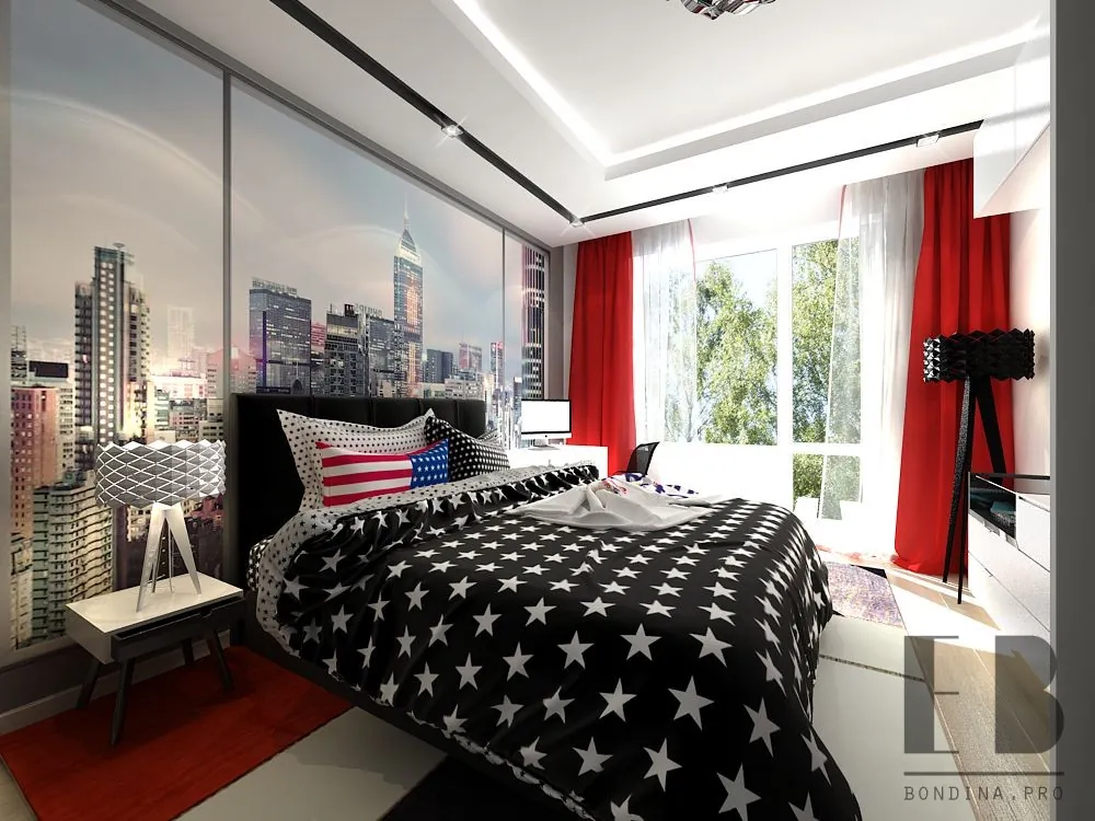 New York Themed Bedroom 3 Bedroom Interior Design Service | Interior Designer • Elena Bondina Interior Designer • Elena Bondina