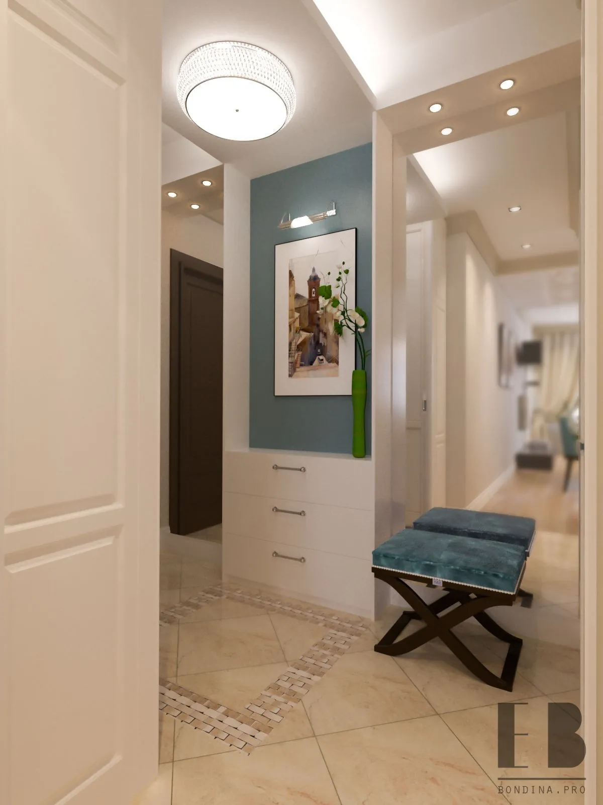 Elegant entrance hall interior design 3 Hallways Interior Design | Interior Designer • Elena Bondina Interior Designer • Elena Bondina