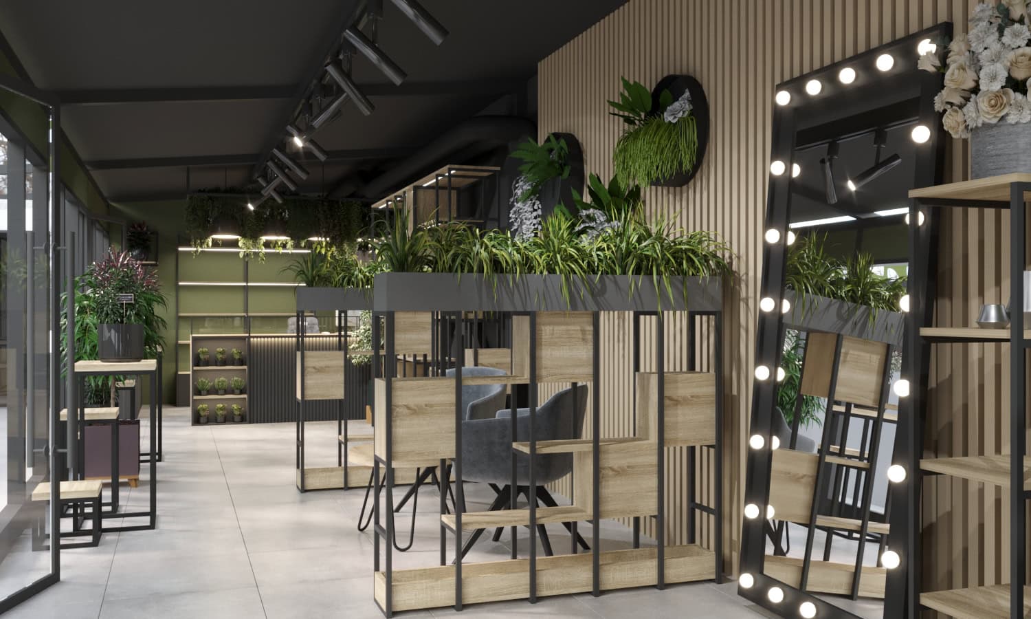 Loft-Style Flower Shop 3 Public Space Design - Interior Designer • Elena Bondina Interior Designer • Elena Bondina